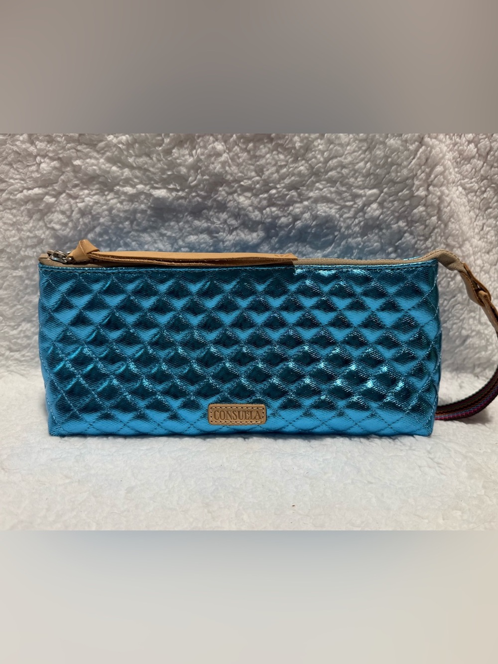 Consuela Metallic Teal Quilted Misa Tool Bag